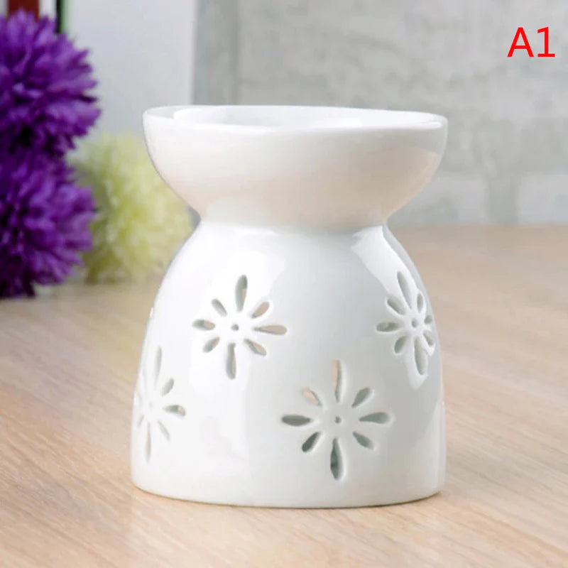 1pc Ceramic Candle Holder Oil Incense Burner Essential Aromatherapy Oil Burner Lamps Porcelain Home Living Room Decoration