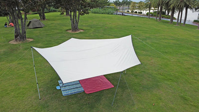 Octagon 5x5 Black Coating Tarp for 12 People Ultra Large Outdoor Camping Black Coated Tarp Waterproof Octagonal Sunshade Awning