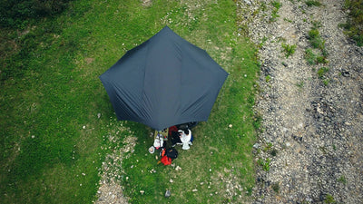 Octagon 5x5 Black Coating Tarp for 12 People Ultra Large Outdoor Camping Black Coated Tarp Waterproof Octagonal Sunshade Awning