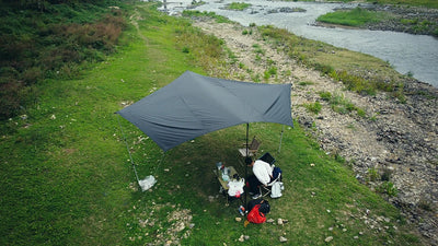 Octagon 5x5 Black Coating Tarp for 12 People Ultra Large Outdoor Camping Black Coated Tarp Waterproof Octagonal Sunshade Awning