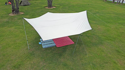 Octagon 5x5 Black Coating Tarp for 12 People Ultra Large Outdoor Camping Black Coated Tarp Waterproof Octagonal Sunshade Awning
