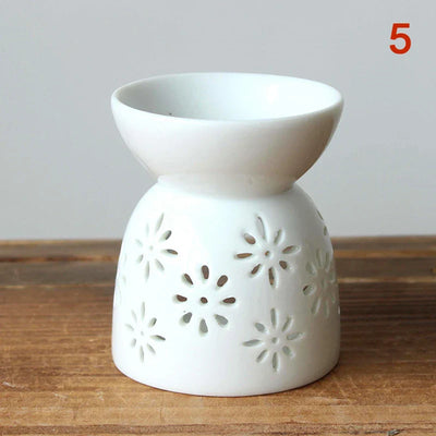 1pc Ceramic Candle Holder Oil Incense Burner Essential Aromatherapy Oil Burner Lamps Porcelain Home Living Room Decoration