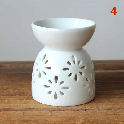 1pc Ceramic Candle Holder Oil Incense Burner Essential Aromatherapy Oil Burner Lamps Porcelain Home Living Room Decoration