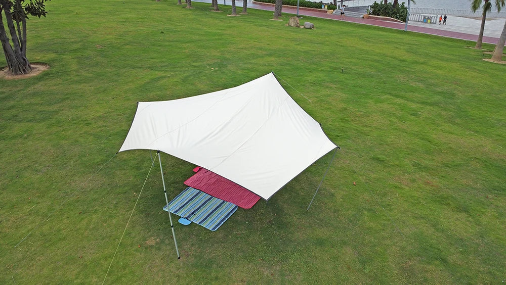 Octagon 5x5 Black Coating Tarp for 12 People Ultra Large Outdoor Camping Black Coated Tarp Waterproof Octagonal Sunshade Awning