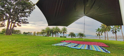 Octagon 5x5 Black Coating Tarp for 12 People Ultra Large Outdoor Camping Black Coated Tarp Waterproof Octagonal Sunshade Awning