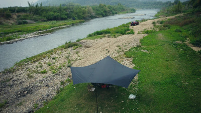 Octagon 5x5 Black Coating Tarp for 12 People Ultra Large Outdoor Camping Black Coated Tarp Waterproof Octagonal Sunshade Awning