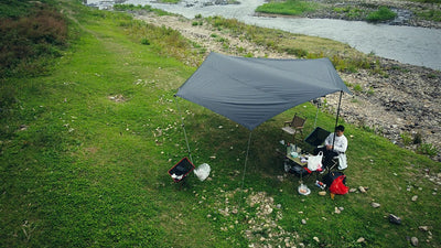 Octagon 5x5 Black Coating Tarp for 12 People Ultra Large Outdoor Camping Black Coated Tarp Waterproof Octagonal Sunshade Awning